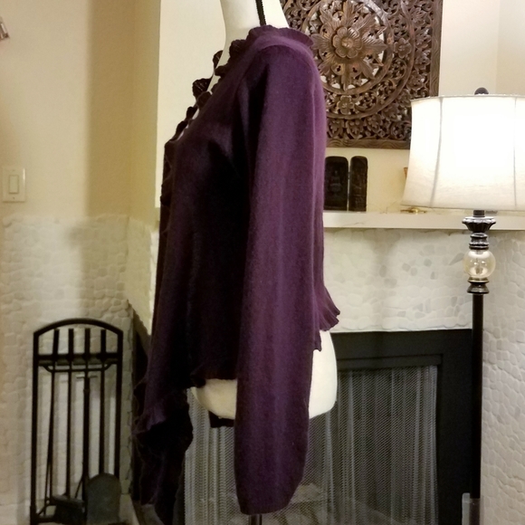 Last chance! Laundry Cashmere Ruffle Tie Cardigan - Picture 4 of 6